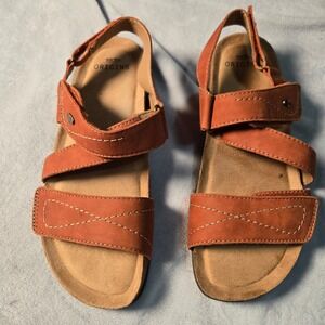Earth Origins Orono Odette Auburn Leather Comfort Slingback Sandals Womens 8.5 M